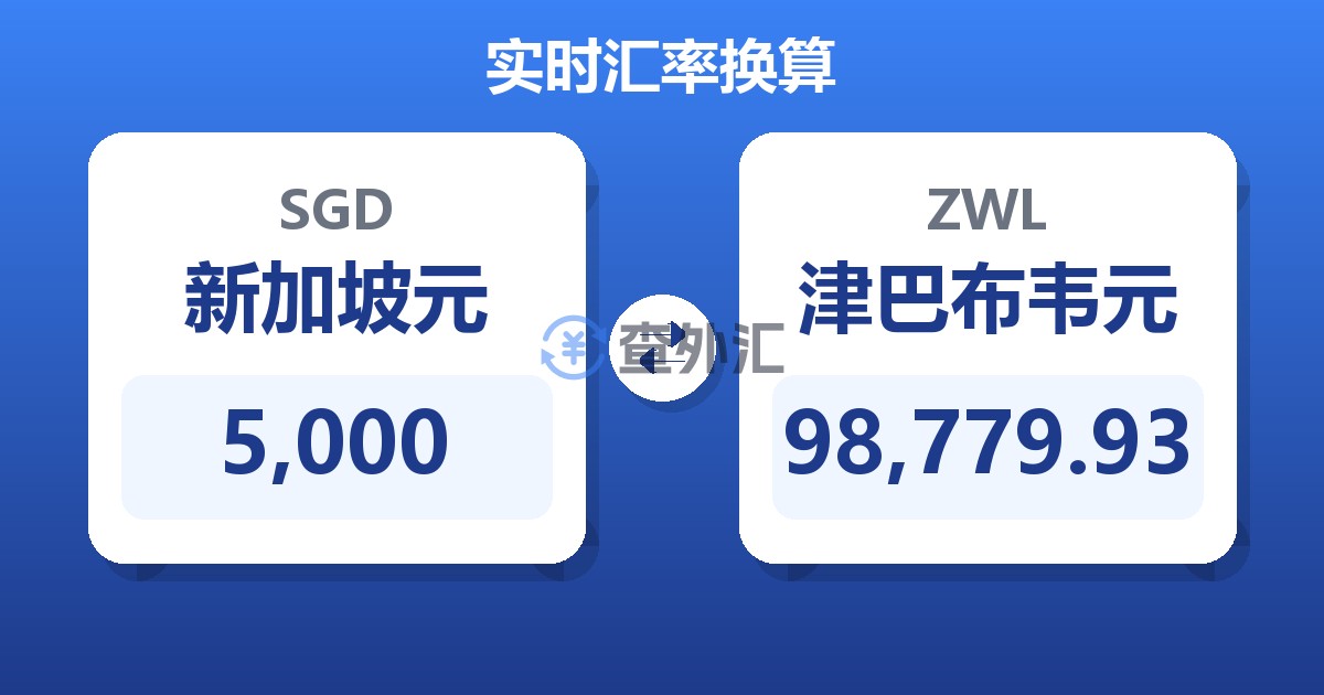 5,000新加坡元兑津巴布韦元