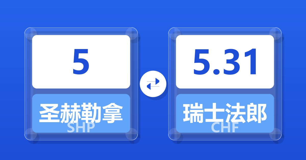 5圣赫勒拿镑兑瑞士法郎