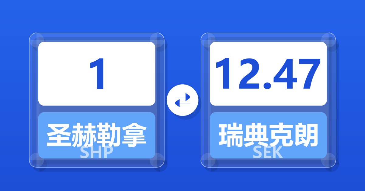1圣赫勒拿镑兑瑞典克朗