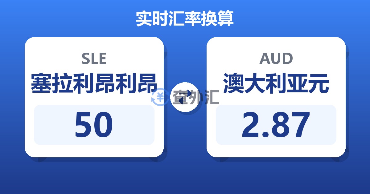 50塞拉利昂利昂兑澳大利亚元