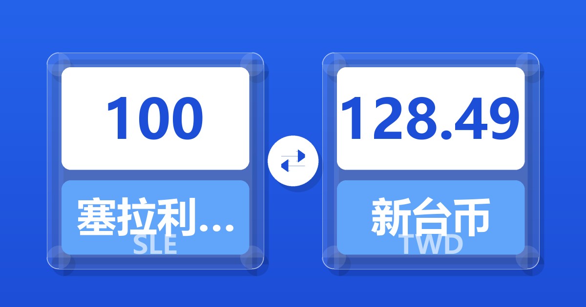 100塞拉利昂利昂兑新台币