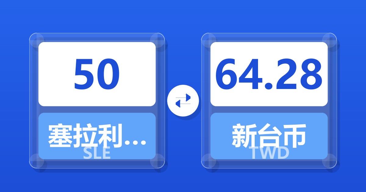 50塞拉利昂利昂兑新台币