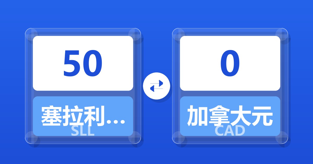 50塞拉利昂利昂（旧）兑加拿大元