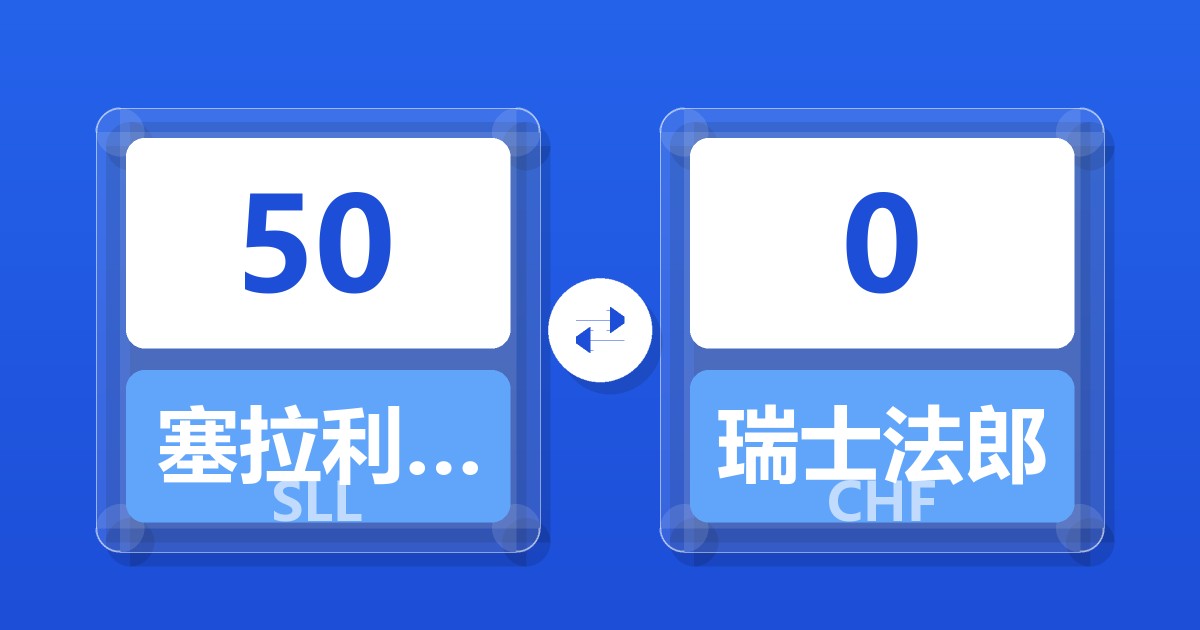 50塞拉利昂利昂（旧）兑瑞士法郎