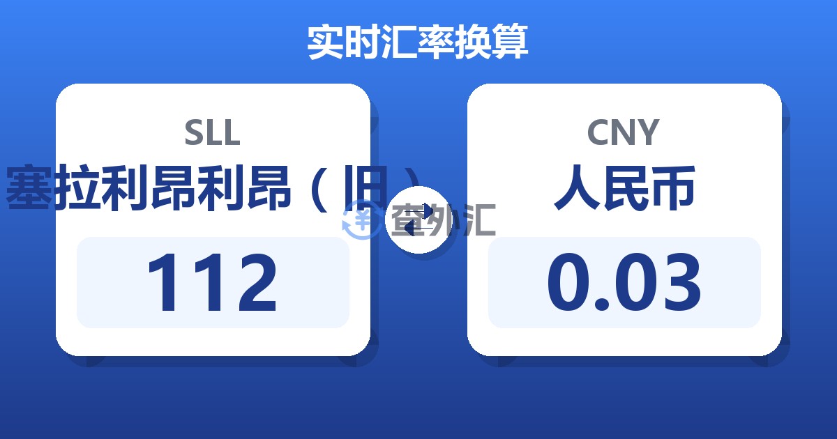 112塞拉利昂利昂（旧）兑人民币