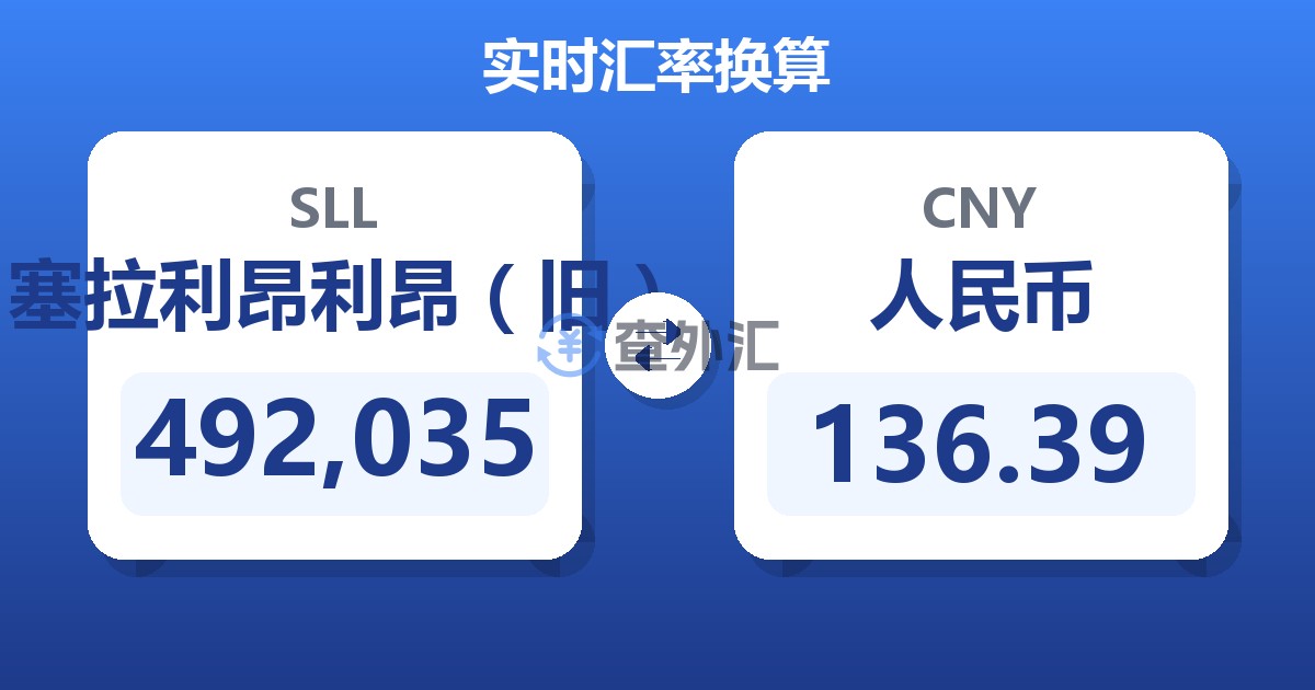 492,035塞拉利昂利昂（旧）兑人民币