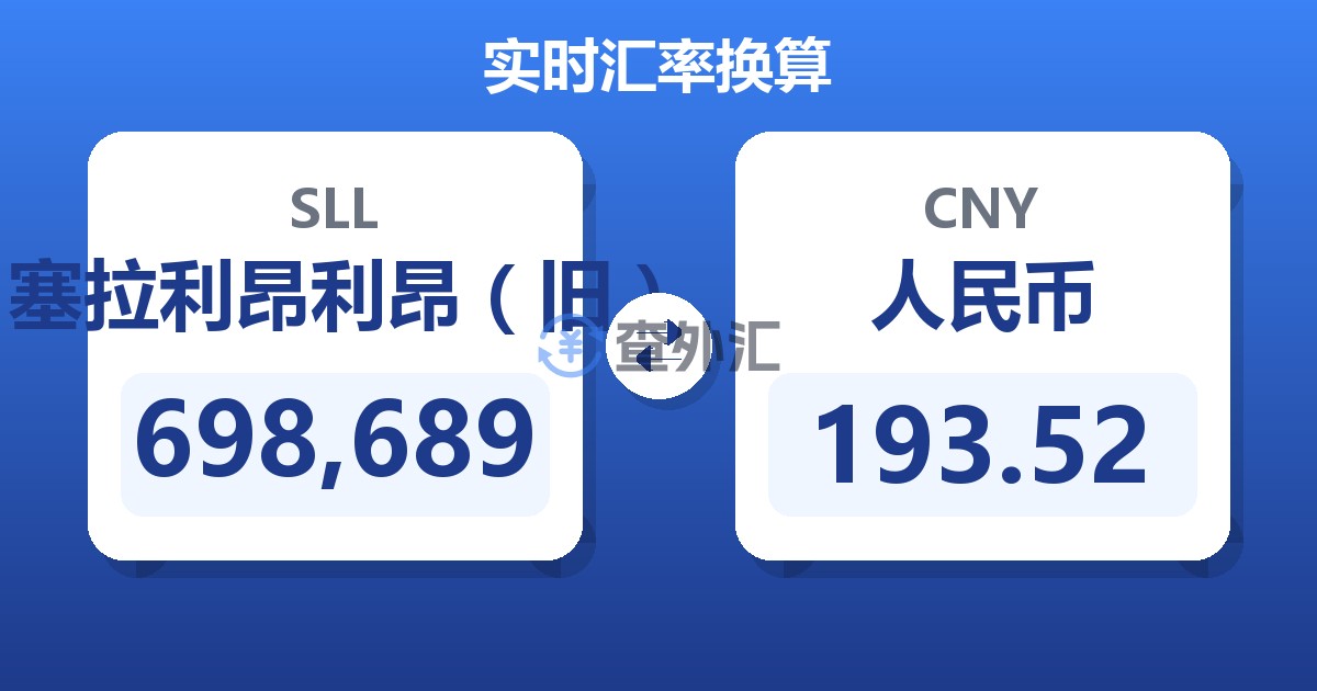 698,689塞拉利昂利昂（旧）兑人民币