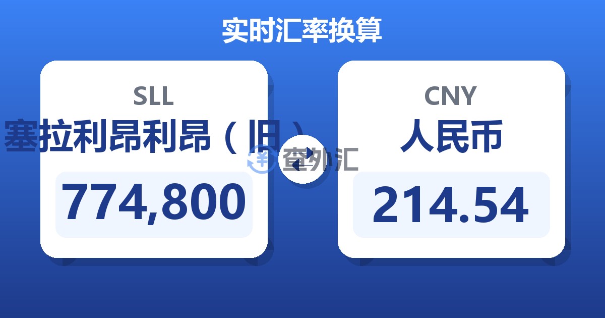 774,800塞拉利昂利昂（旧）兑人民币