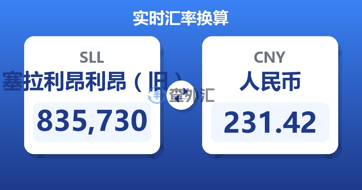 835,730塞拉利昂利昂（旧）兑人民币