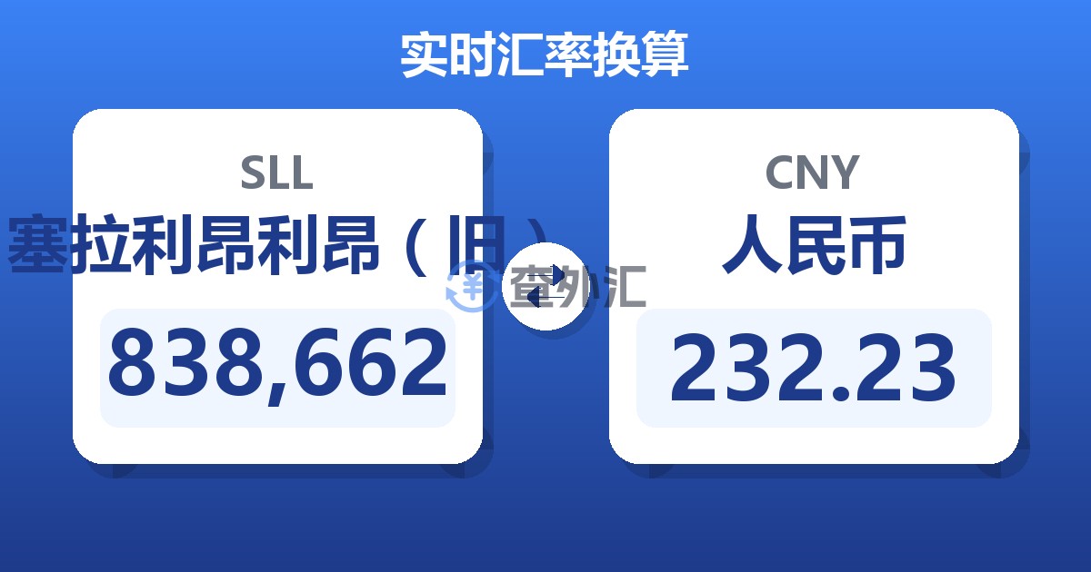 838,662塞拉利昂利昂（旧）兑人民币
