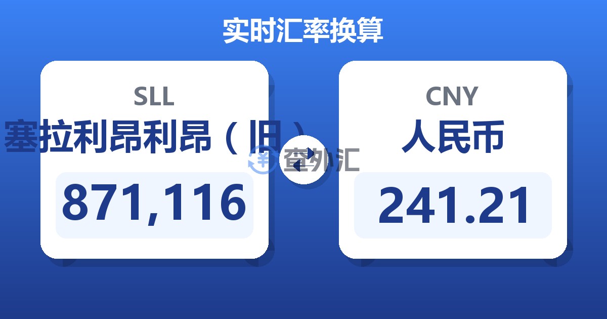 871,116塞拉利昂利昂（旧）兑人民币