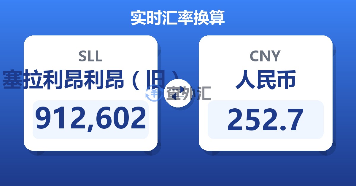 912,602塞拉利昂利昂（旧）兑人民币