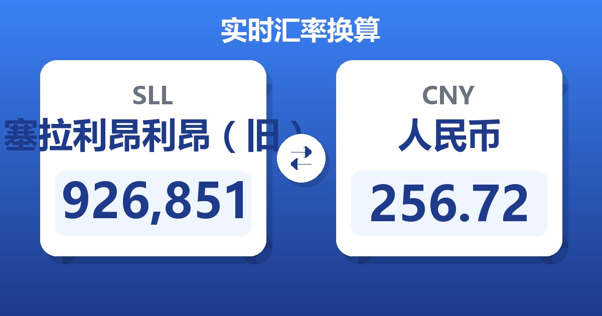 926,851塞拉利昂利昂（旧）兑人民币