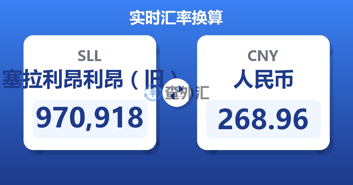 970,918塞拉利昂利昂（旧）兑人民币