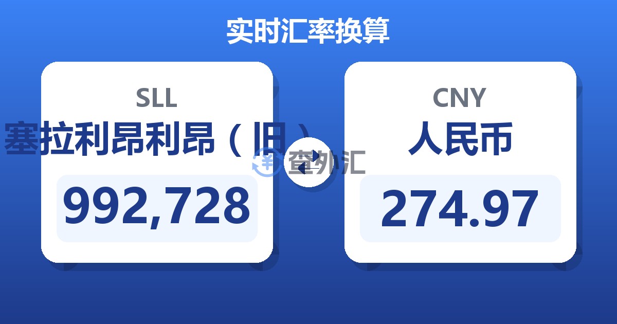992,728塞拉利昂利昂（旧）兑人民币