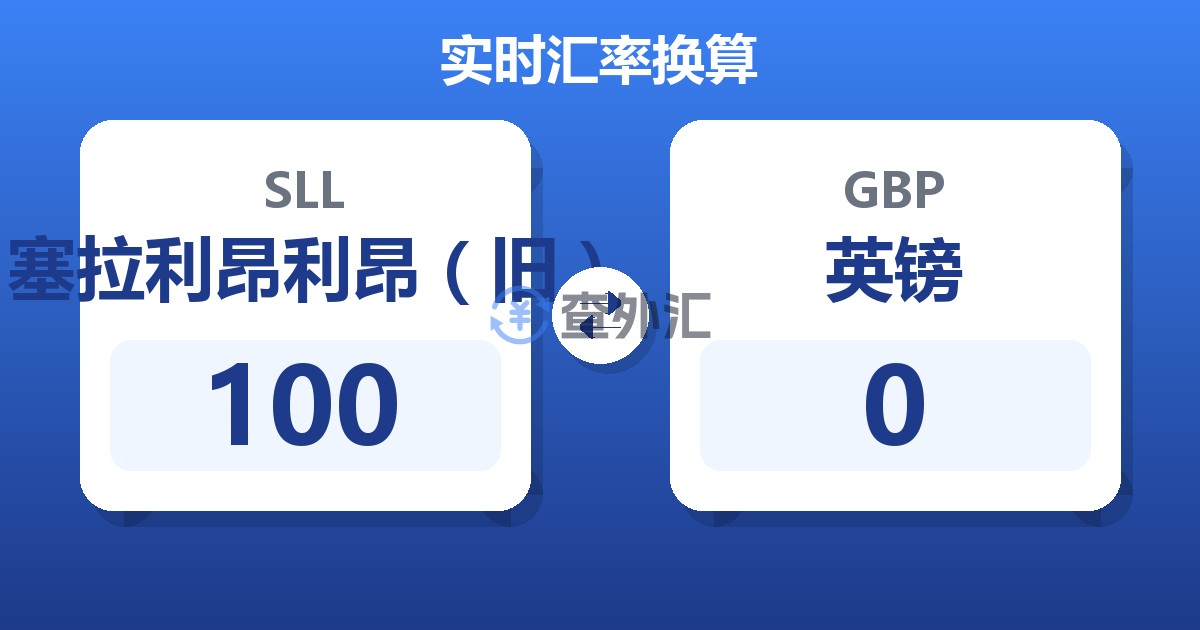 100塞拉利昂利昂（旧）兑英镑