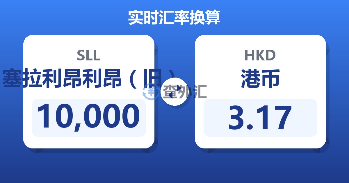 10,000塞拉利昂利昂（旧）兑港币