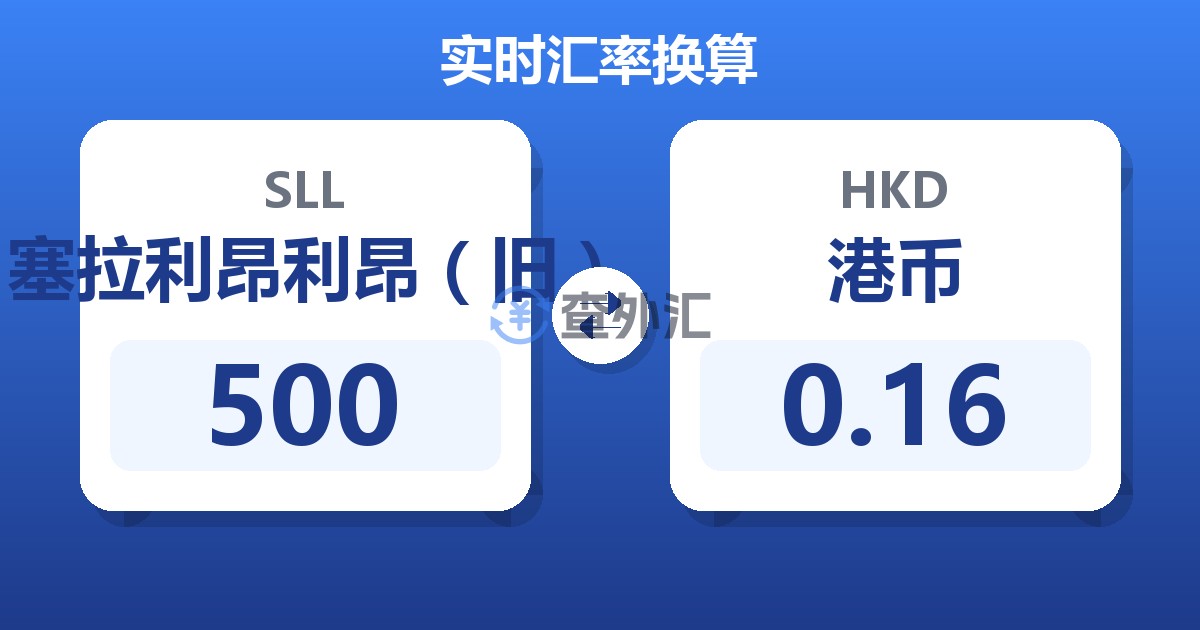 500塞拉利昂利昂（旧）兑港币