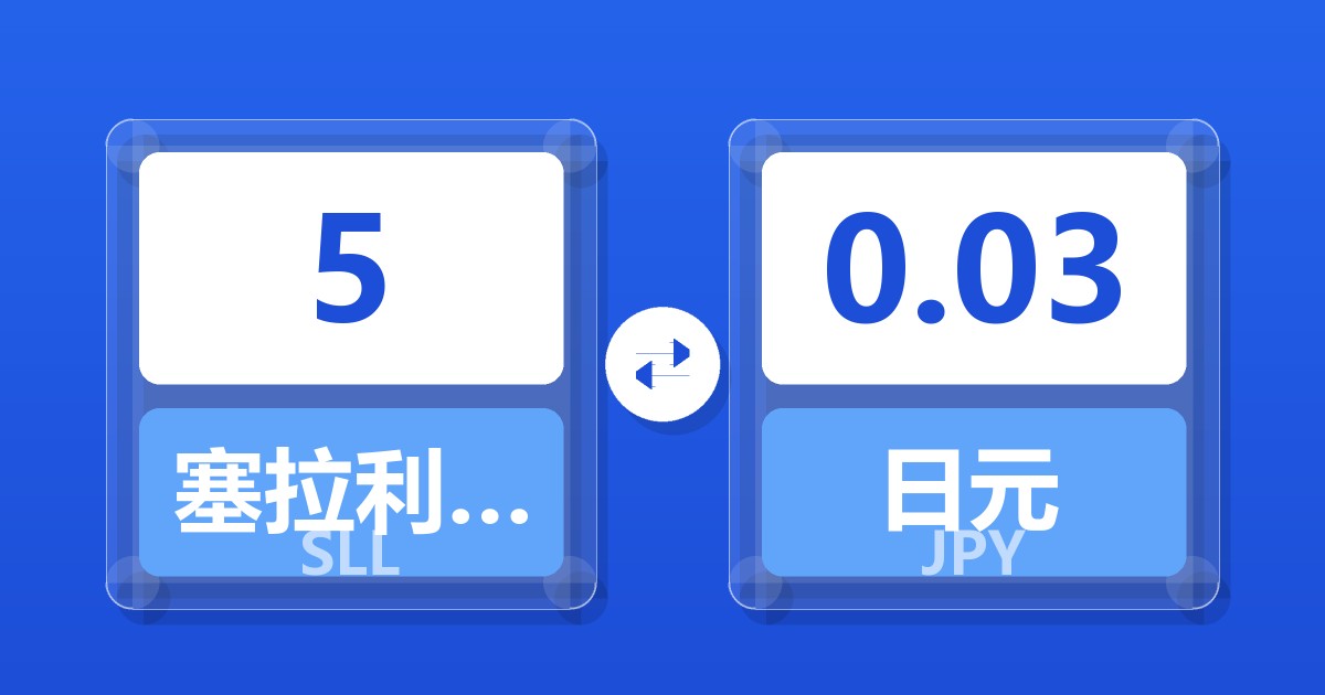 5塞拉利昂利昂（旧）兑日元