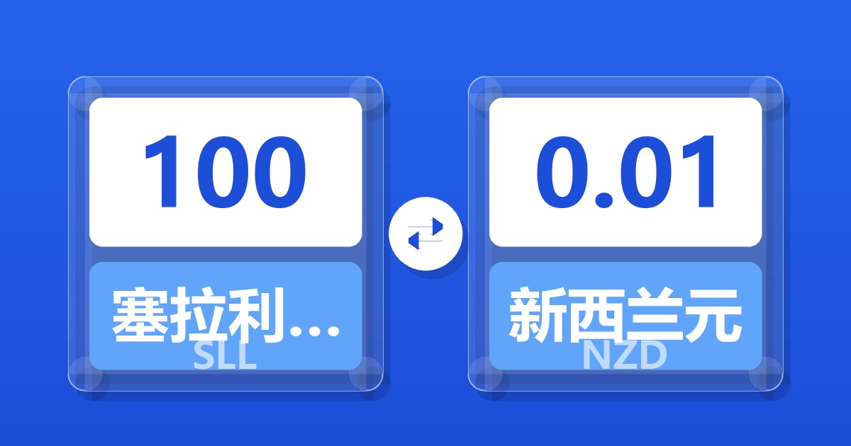 100塞拉利昂利昂（旧）兑新西兰元