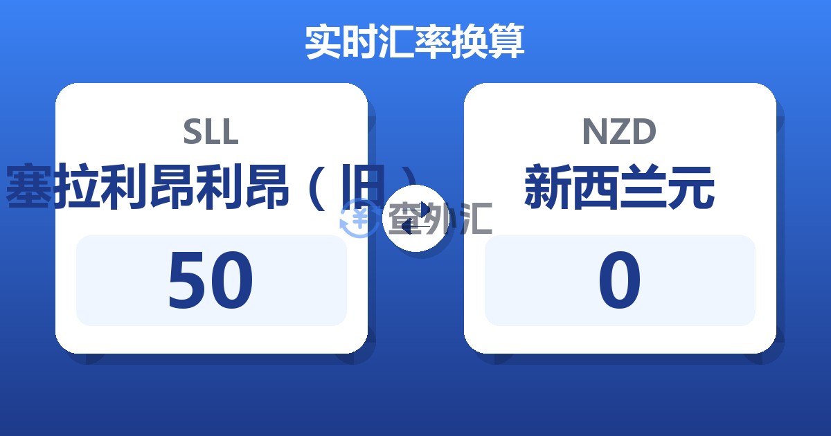 50塞拉利昂利昂（旧）兑新西兰元