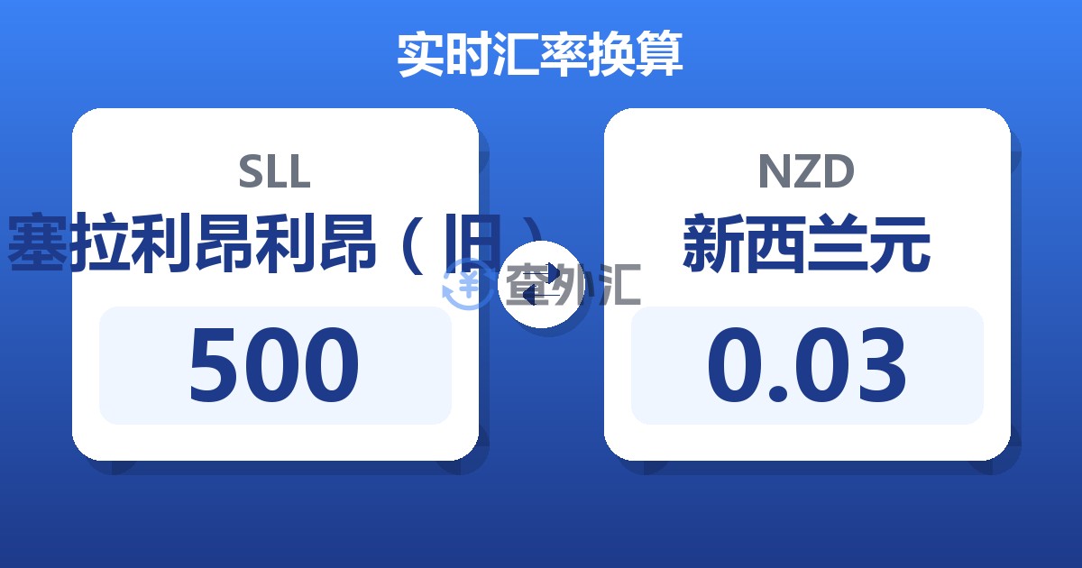500塞拉利昂利昂（旧）兑新西兰元
