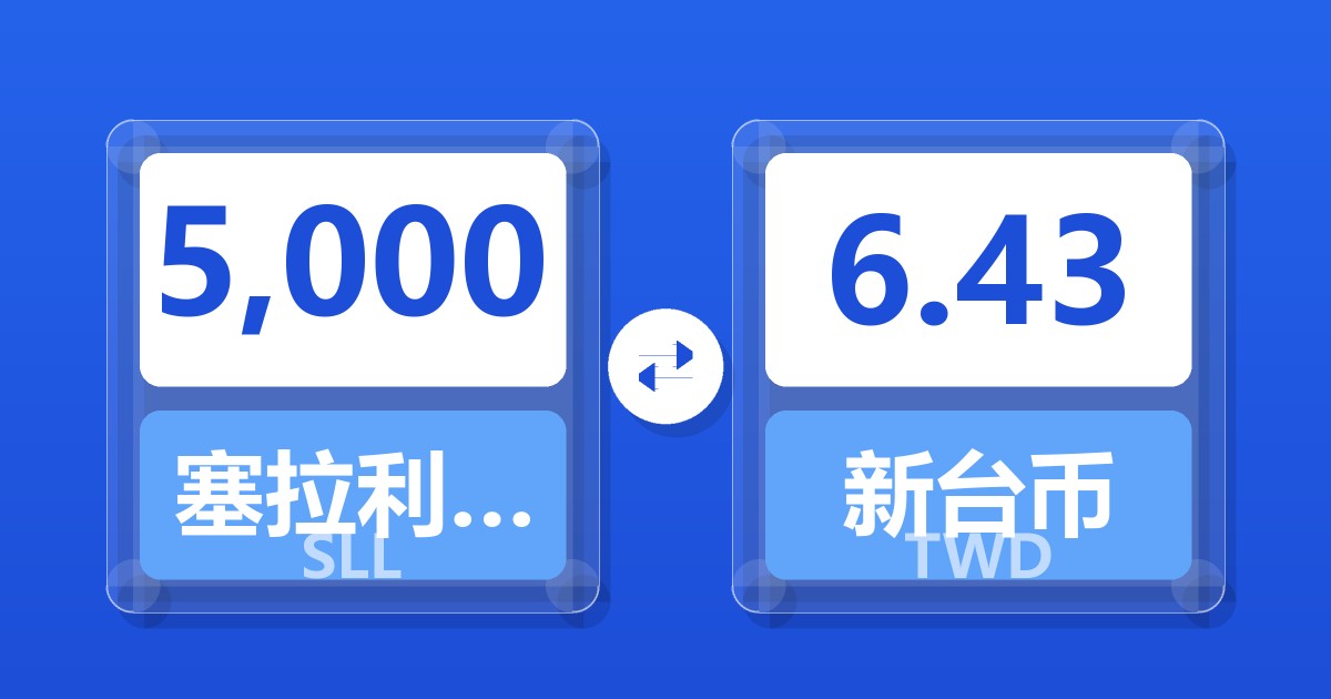 5,000塞拉利昂利昂（旧）兑新台币