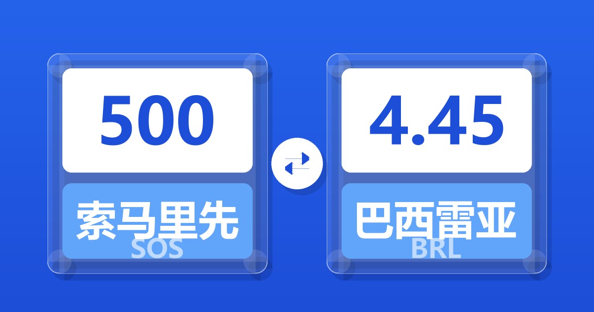 500索马里先令兑巴西雷亚尔