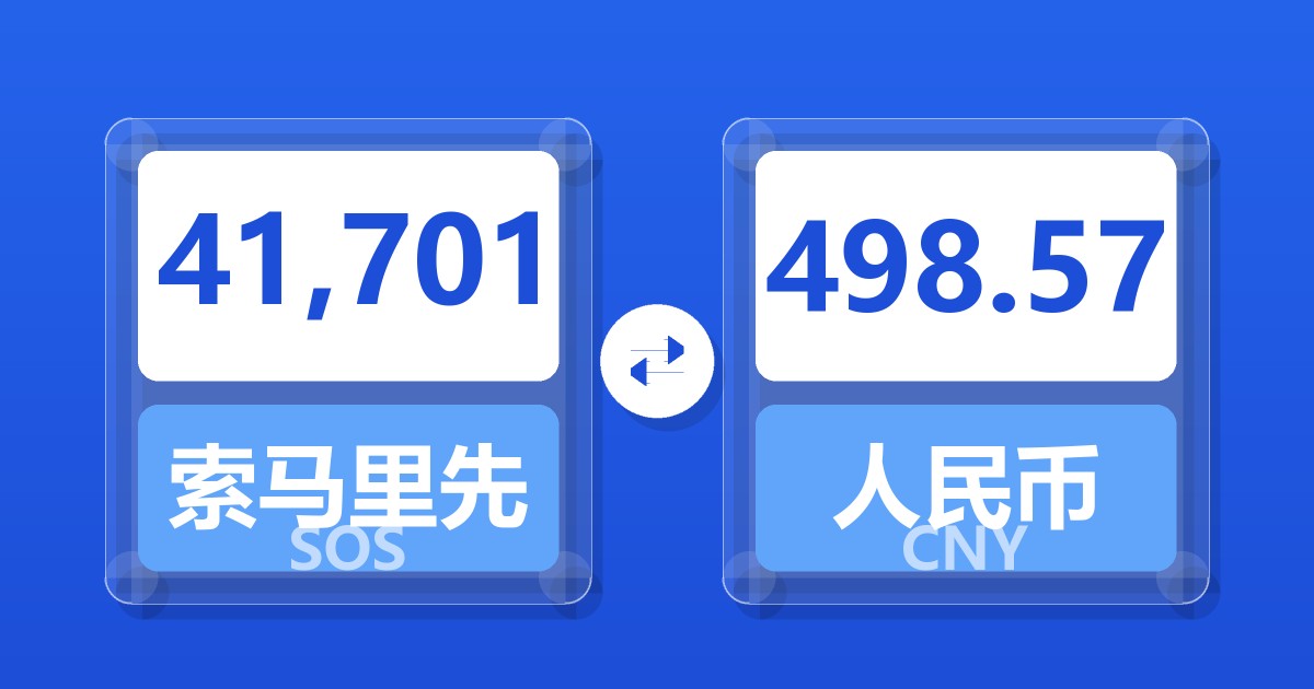 41,701索马里先令兑人民币