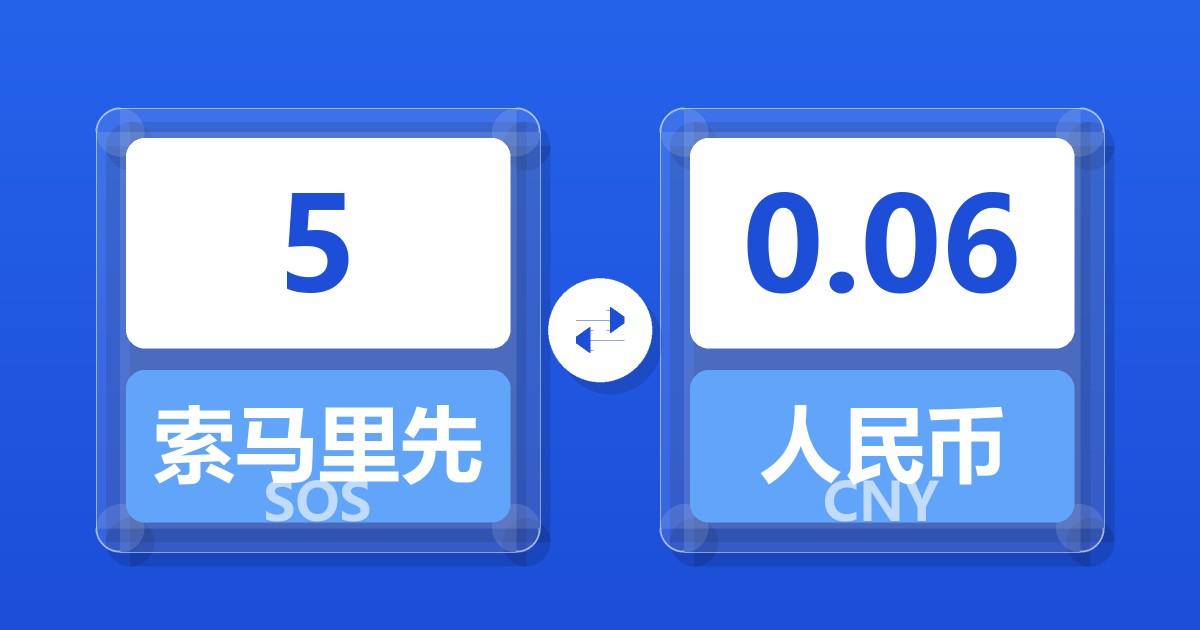 5索马里先令兑人民币