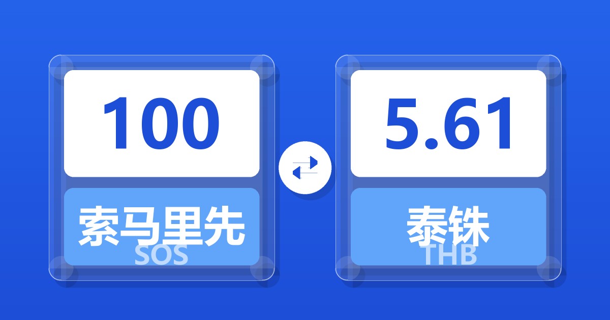 100索马里先令兑泰铢