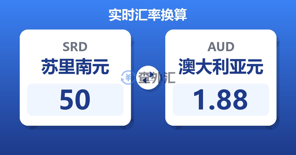 50苏里南元兑澳大利亚元