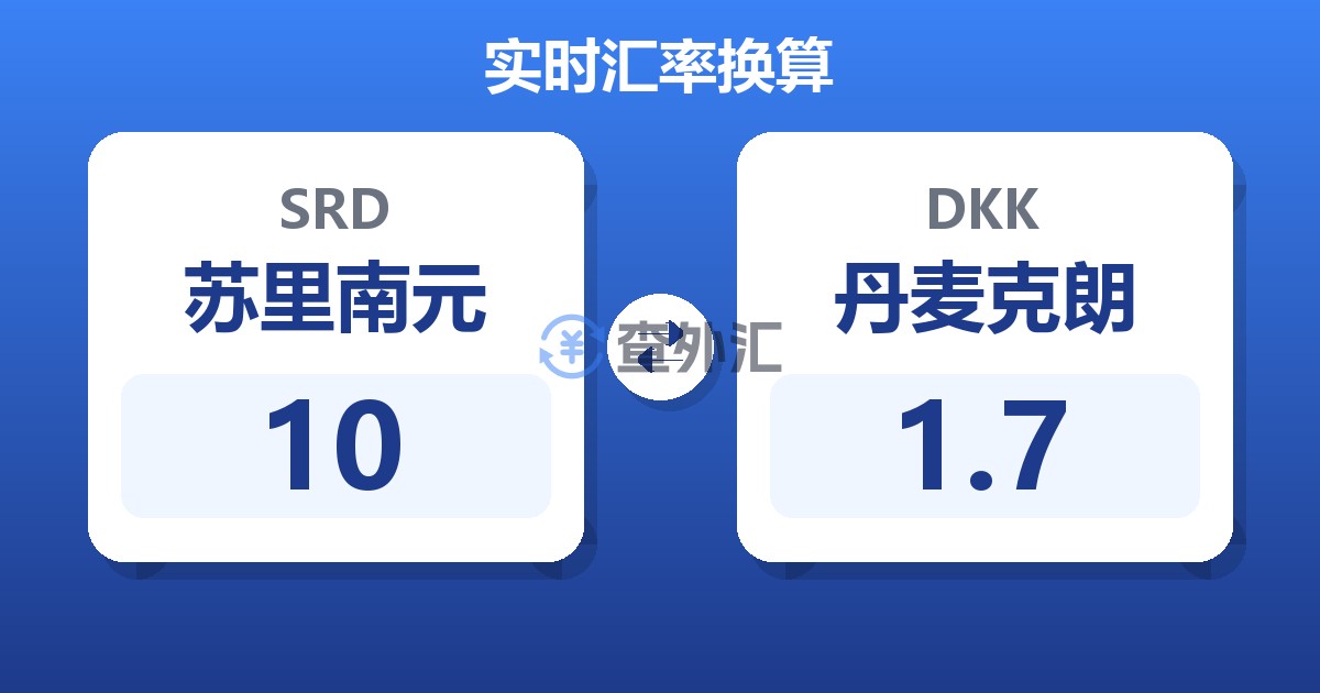 10苏里南元兑丹麦克朗