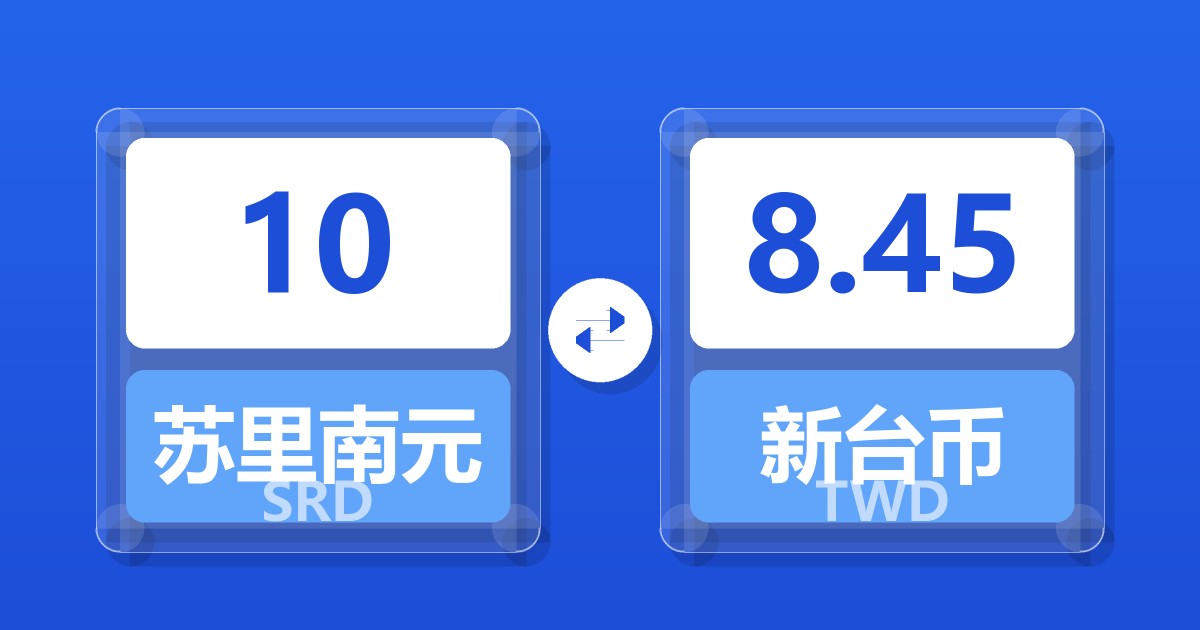 10苏里南元兑新台币