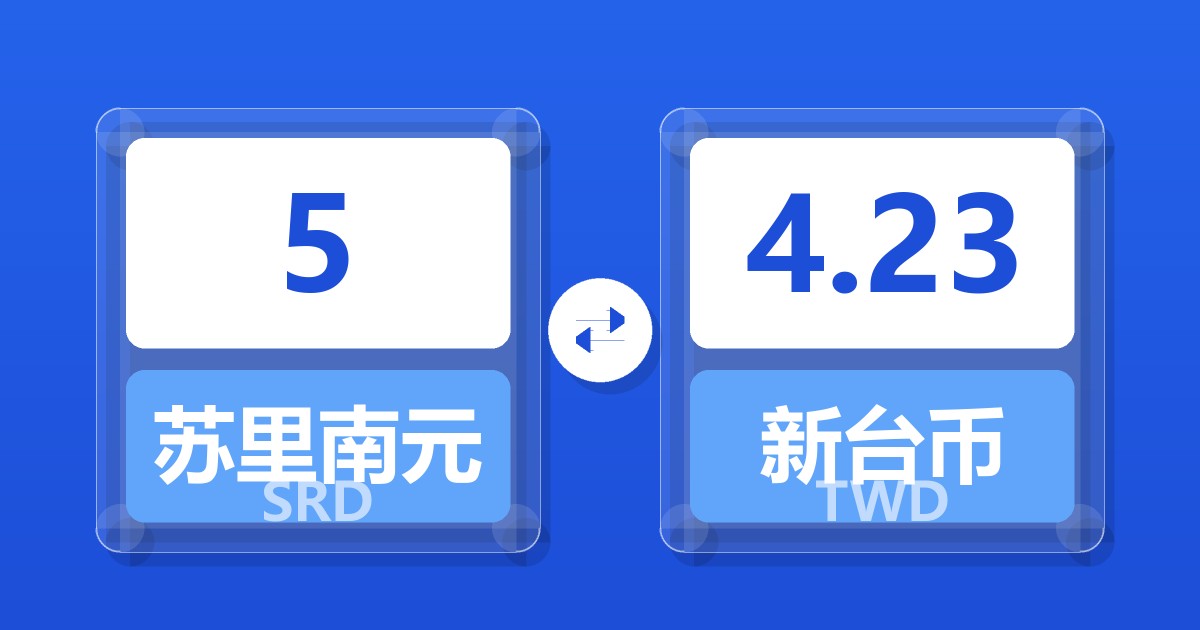 5苏里南元兑新台币