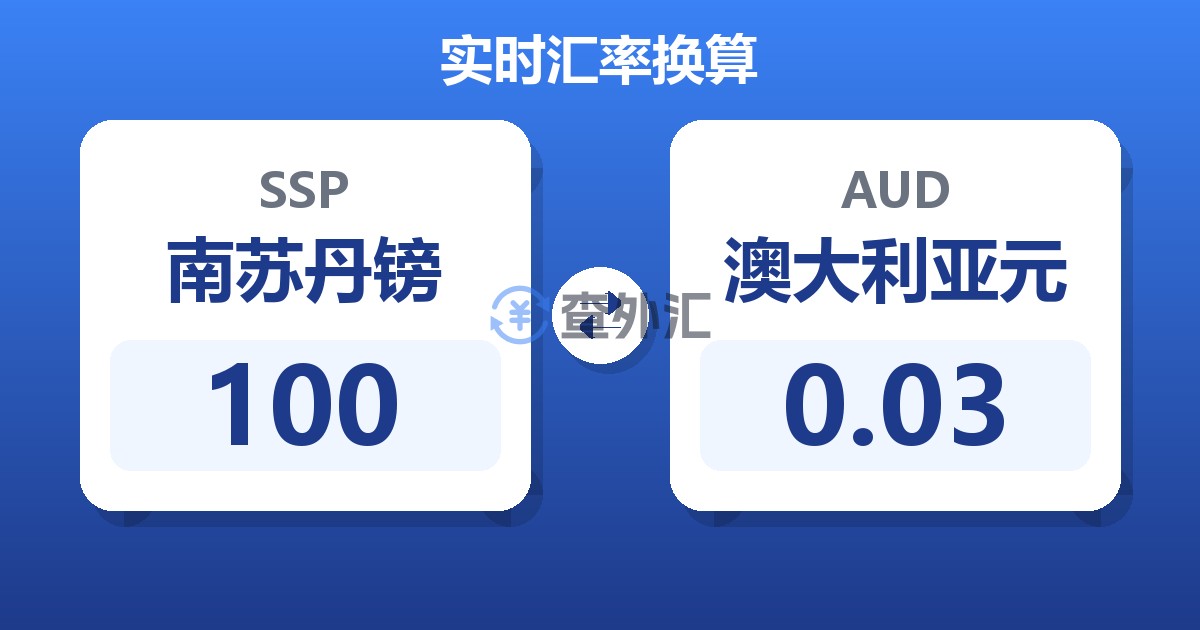 100南苏丹镑兑澳大利亚元