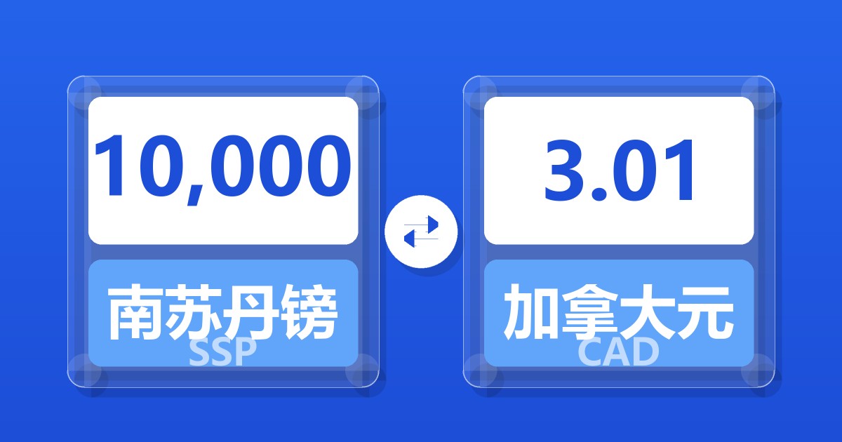 10,000南苏丹镑兑加拿大元