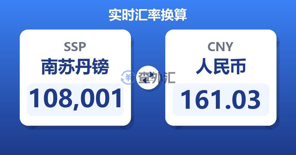 108,001南苏丹镑兑人民币