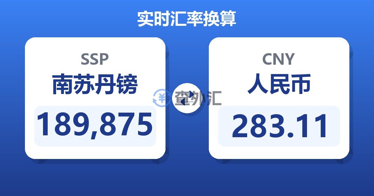 189,875南苏丹镑兑人民币