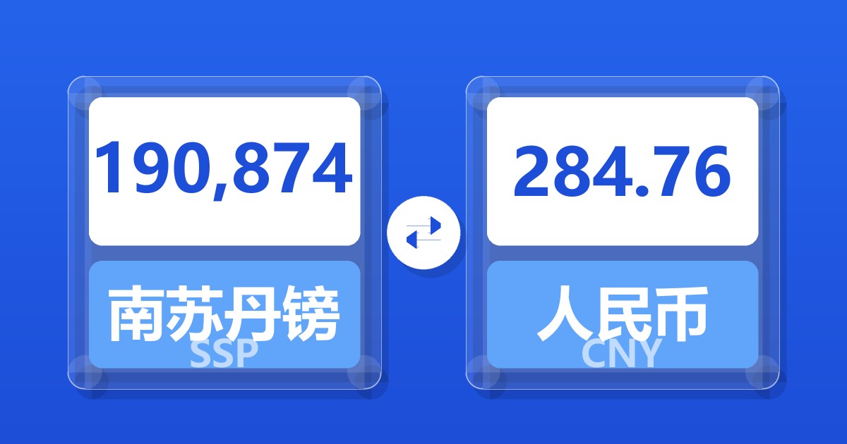190,874南苏丹镑兑人民币