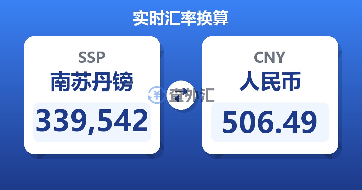 339,542南苏丹镑兑人民币