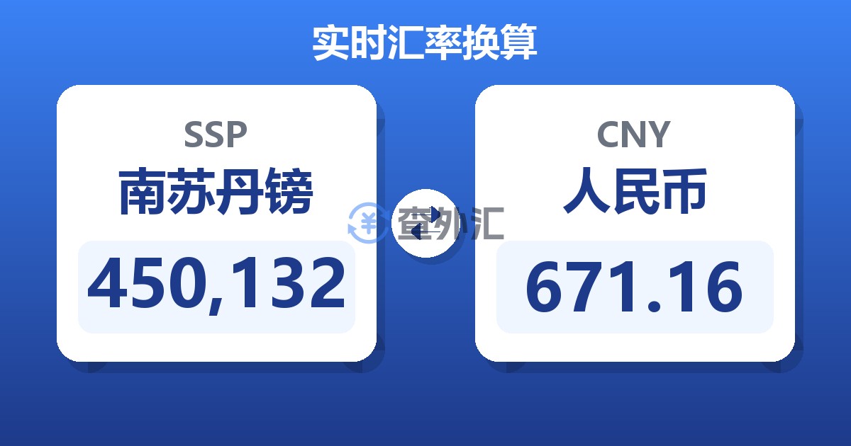 450,132南苏丹镑兑人民币