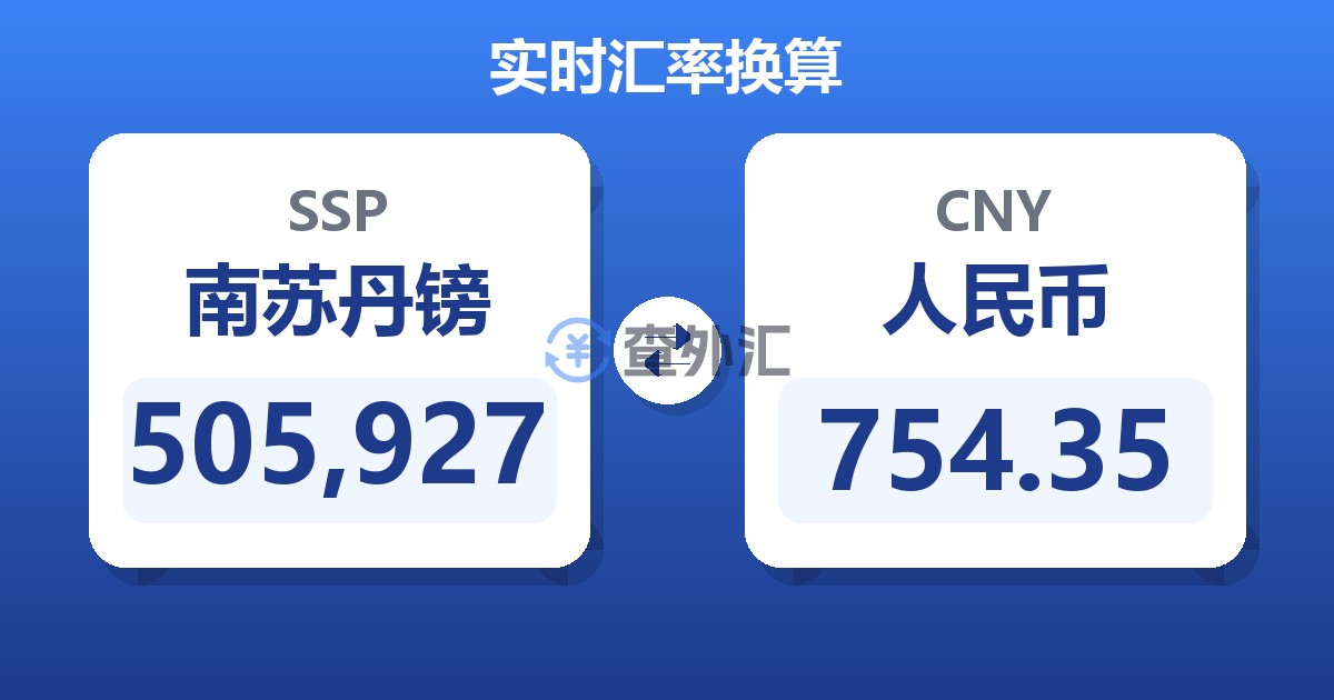 505,927南苏丹镑兑人民币