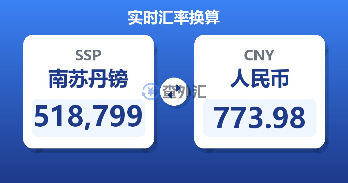 518,799南苏丹镑兑人民币