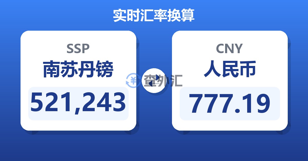 521,243南苏丹镑兑人民币