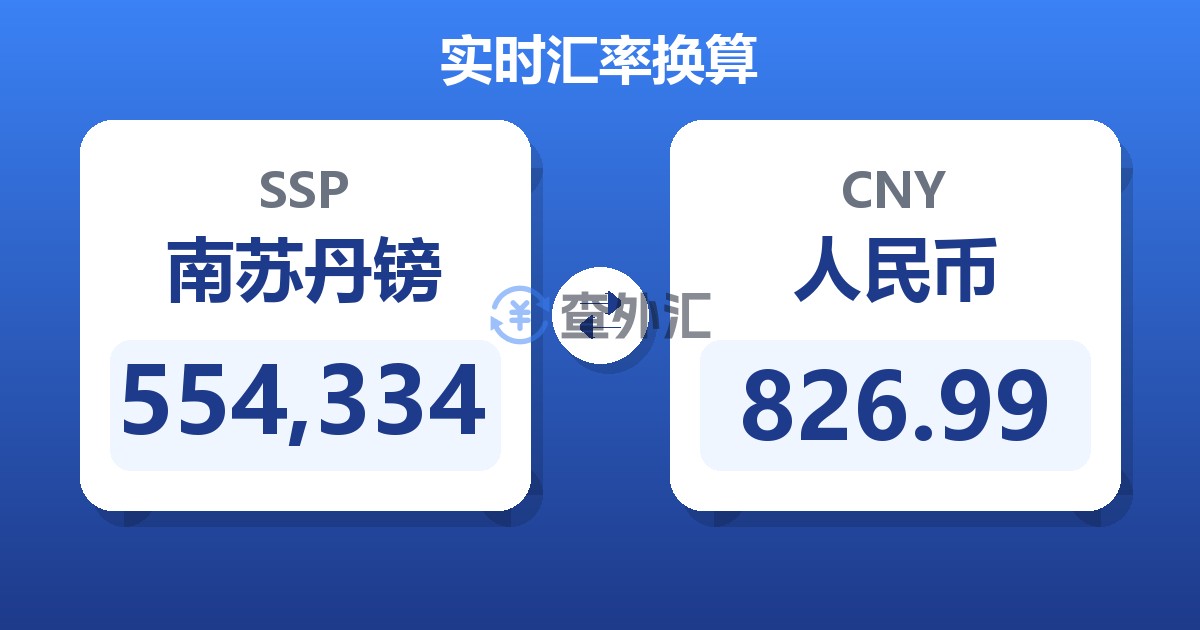 554,334南苏丹镑兑人民币