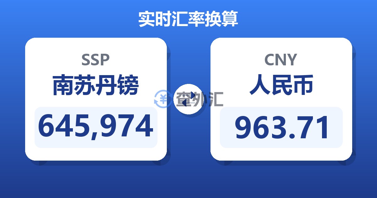 645,974南苏丹镑兑人民币