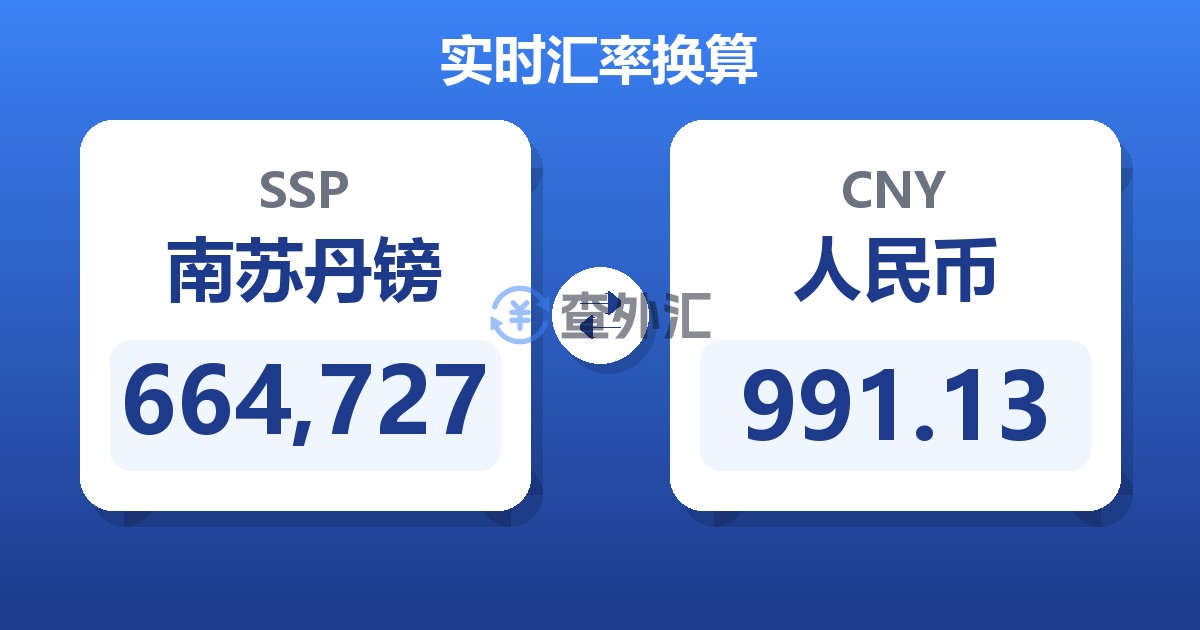 664,727南苏丹镑兑人民币