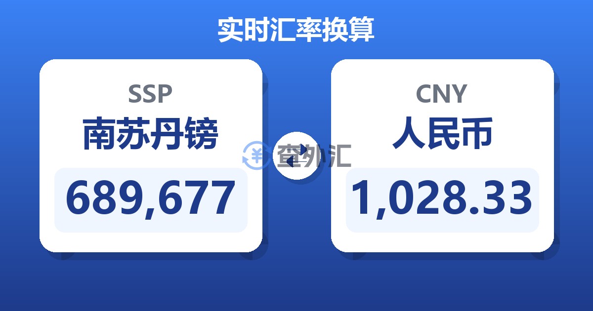 689,677南苏丹镑兑人民币