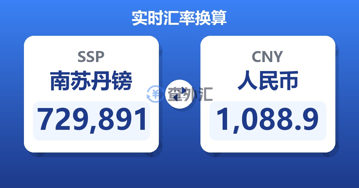 729,891南苏丹镑兑人民币